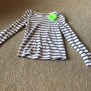 Striped shirt with green pompom. Size 7-8. Crazy 8